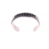 Navajo Marcella James Sterling Silver Jet Bracelet