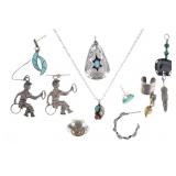 Navajo Sterling Silver Turquoise Jewelry (9)