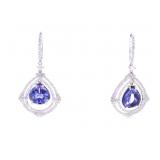 Elegant Tanzanite & Diamond 14K Dangle Earrings