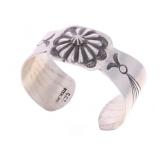 Navajo Repousse & Old Stamped Bracelet - Signed