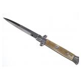 Italian Stiletto Switchblade Knife W/ Horn Handle
