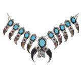 MASSIVE Navajo Brown Bear Claw Squash Blossom