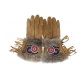 Ca. 1964 Cree Moose Hide Beaded Gauntlets