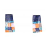 Santo Domingo Pueblo Rosetta Inlaid Dangle Earring