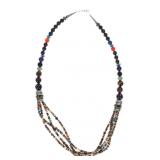 Navajo Tommy Singer Sterling Multistone Necklace