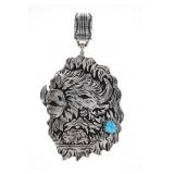 Navajo R. Singer Sterling Silver Buffalo Pendant