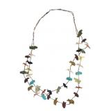 Ca. 1950s Zuni  Lavina Tsikewa Fetish Necklace