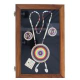 Crow / Sioux Beaded Medallion Necklace & Earrings