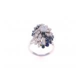 Blue Sapphire & VS2 Diamond 14K Ring