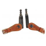Vintage Western Iron Bumper Spurs Circle Y Straps