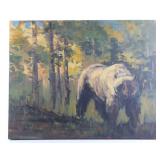 "Bear In The Woods" by John Garre, Oil on Canvas