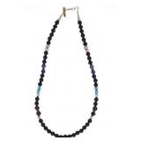 Navajo T & R Singer Sterling Onyx Necklace