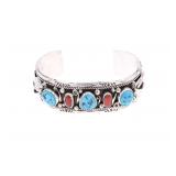 Navajo Tsosie Sterling Silver Turquoise Bracelet