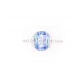 2.68ct Sapphire VS Diamond 14k White Gold Ring