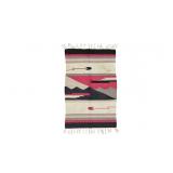 Oaxaca Zapotec Banded Mountain Step Rug c. 1960