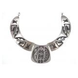 ca. 1950 Old Hopi Sterling Overlay Choker Necklace