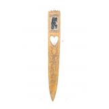 19th C. Ghost Dance Tacked & Carved Mirror Club