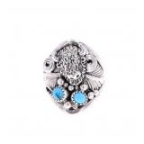 Navajo D. Wood Sterling Silver Turquoise Ring