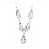 Navajo Silver White Buffalo Turquoise Necklace