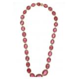 Stunning Natural Ruby Corundum & Diamonds Necklace