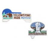 ca. 1940 Yellowstone Park License Plate Toppers
