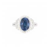Fine Designer Blue Sapphire GIA Certified Ring