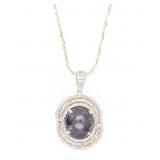 Stunning Ruby & White Sapphire Pendant Necklace