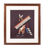 Early Vintage Brule Sioux Broken Rope Gouache Art