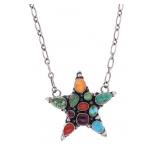 Navajo C. Johnson Sterling Multistone Necklace