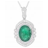Designer Sheffield 7.32 ct. Emerald Platinum Neckl