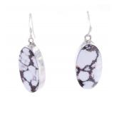 Navajo A. Johnson White Buffalo Turquoise Earrings