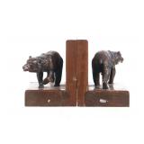 Vintage Rustic Lodge Style Bronze Bear Bookends