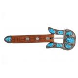 Navajo Sterling Silver Turquoise Ranger Buckle