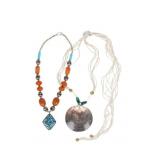 Vintage Tahitian and Moroccan Pendant Necklaces