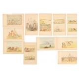 George Catlin Hand Tinted Native Etchings (11)