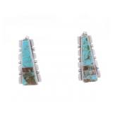 Navajo S. Francisco Sterling Turquoise Earrings