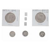 Mercury Silver Dimes & Kennedy Coins w/ Bullion
