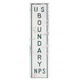 Vintage US National Parks Service Boundary Sign