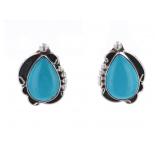 Navajo B Tsosie Sterling Silver Turquoise Earrings