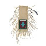Mid-1900 Cheyenne Pictorial Cross Beaded Pipe Bag
