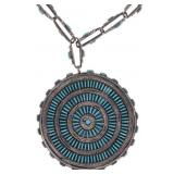 Navajo Silver Petite Point Turquoise Necklace