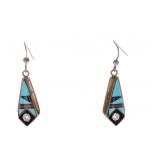 Navajo Sterling Silver Multistone Dangle Earrings