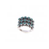 Navajo Sterling Petite Point Carico Turquoise Ring