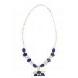 Southwest Sterling Lapis Lazuli Pearl Necklace