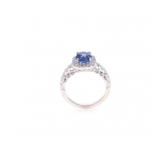 GIA 2.4ct Sapphire VS2 Diamond 18k White Gold Ring