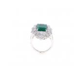 OPULENT4.44ct Emerald VS2 Diamond Platinum Ring
