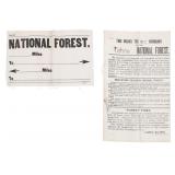 c. 1905 Tahoe National Forest Cloth Boundary Signs