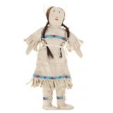 ca. 1930 Blackfeet Beaded Buffalo Hide Doll