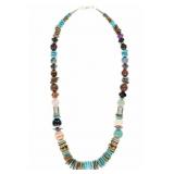 Navajo T&R Singer Sterling Multistone Necklace
