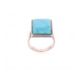 Navajo Sterling Silver Blue Gem Turquoise Ring